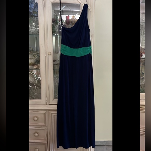 Velvet Torch One shoulder jumpsuit navy green Juniors size L - Picture 9 of 16